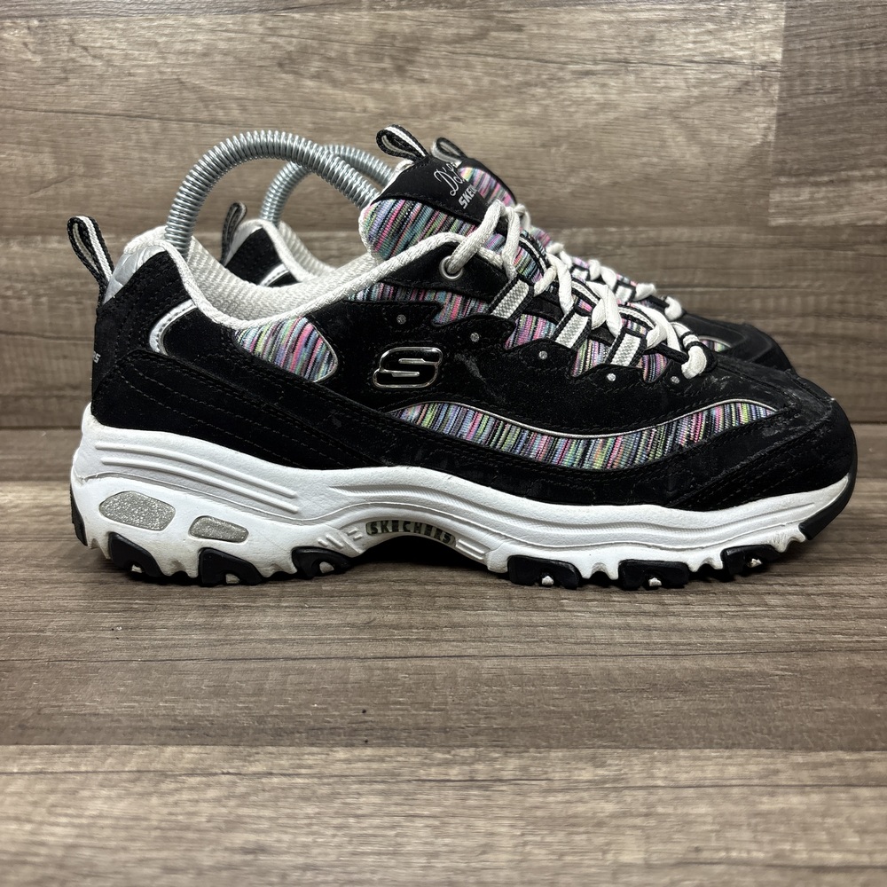 Skechers D'Lites Black Pink Womens US Size 8 Wide EUR 38 11978W Sneakers